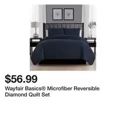 Wayfair Wayfair Basics Microfiber Reversible Diamond Quilt Set offer