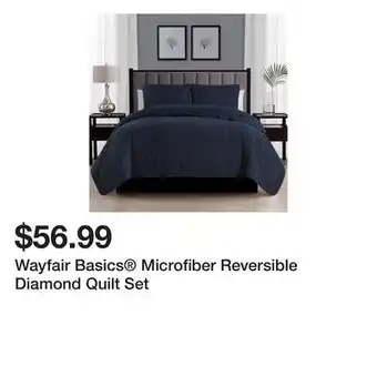 Wayfair Wayfair Basics Microfiber Reversible Diamond Quilt Set offer