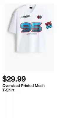 H&M Oversized Printed Mesh T-Shirt offer