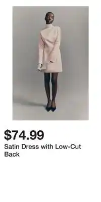 H&M Satin Dress with Low-Cut Back offer