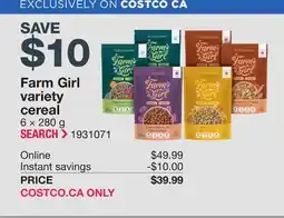 Costco Farm Girl variety cereal offer