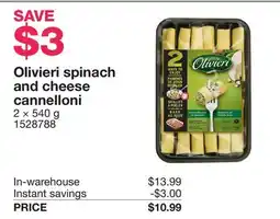 Costco Olivieri spinach and cheese cannelloni offer