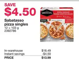 Costco Sabatasso pizza singles offer