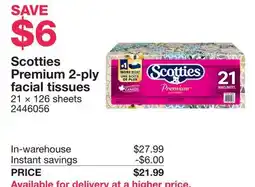 Costco Scotties Premium 2-ply facial tissues offer
