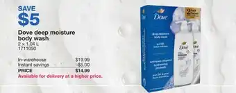 Costco Dove deep moisture body wash offer