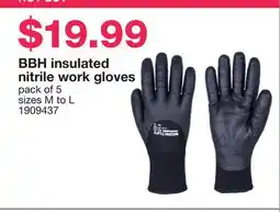 Costco BBH insulated nitrile work gloves offer