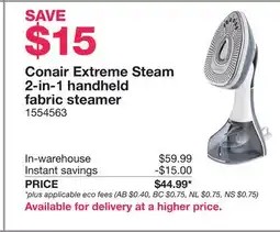 Costco Conair Extreme Steam 2-in-1 handheld fabric steamer offer