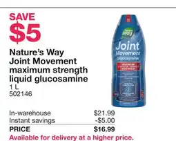 Costco Nature's Way Joint Movement maximum strength liquid glucosamine offer
