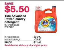 Costco Tide Advanced Power laundry detergent 89 offer