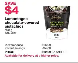 Costco Lamontagne chocolate-covered pistachios offer