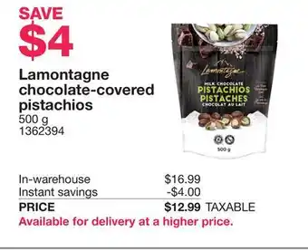 Costco Lamontagne chocolate-covered pistachios offer