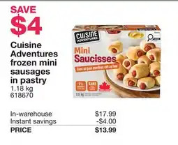 Costco Cuisine Adventures frozen mini sausages in pastry offer