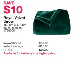 Costco Royal Velvet throw offer