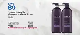 Costco Nexxus Keraphix shampoo and conditioner offer