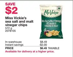 Costco Miss Vickie's sea salt and malt vinegar chips offer