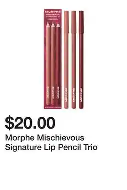 Sephora Morphe Mischievous Signature Lip Pencil Trio offer