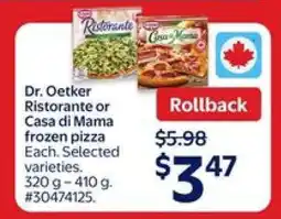 Walmart Dr. Oetker Ristorante or Casa di Mama Frozen Pizza offer
