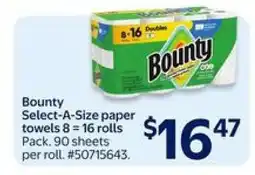 Walmart Bounty Select-A-Size Paper Towels offer