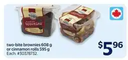 Walmart two-bite Brownies or Cinnamon Rolls offer