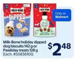 Walmart Milk-Bone holiday dipped dog biscuits or Pawliday treats offer