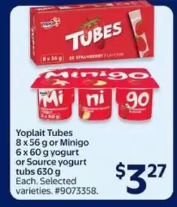 Walmart Yoplait Tubes or Minigo offer
