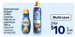 Walmart International Delight Coffee Creamer or Cold Foam offer