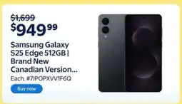 Walmart Samsung Galaxy S25 Edge 512GB offer