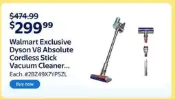 Walmart Walmart Exclusive Dyson V8 Absolute Cordless Stick Vacuum Cleaner offer