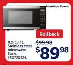 Walmart 0.9-cu. ft. Stainless steel microwave offer