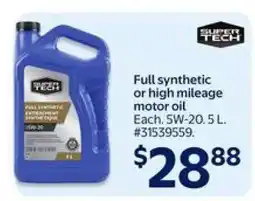 Walmart Super Tech Full Synthetic or High Mileage Motor Oil offer