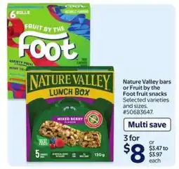 Walmart Nature Valley bars or Fruit by the Foot fruit snacks offer