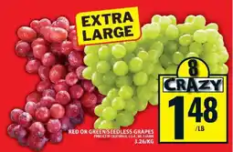 Food Basics EXTRA LARGE RED OR GREEN SEEDLESS GRAPES offer
