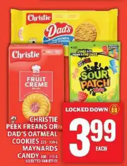 Food Basics Christie Peek Freans or Dad's Oatmeal Cookies, Maynards Candy offer