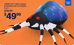 Walmart Homcom 5 giant spider inflatable with led lights offer