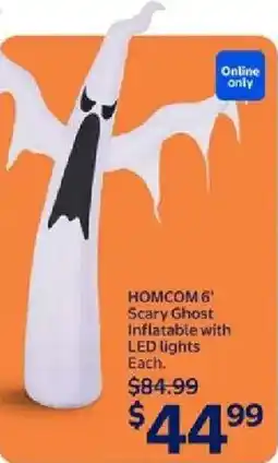 Walmart Homcom 6' scary ghost inflatable with led lights offer