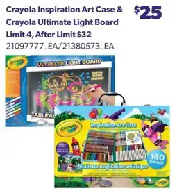 Real Canadian Superstore Crayola Inspiration Art Case & Crayola Ultimate Light Board offer