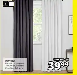 JYSK MATTHEW Blackout curtain panel, 140x300 offer