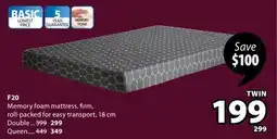 JYSK F20 Memory foam mattress offer
