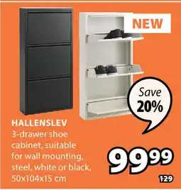 JYSK HALLENSLEV 3-drawer shoe cabinet offer