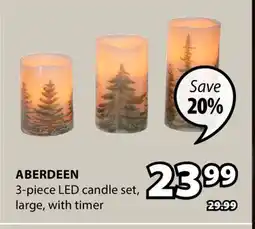 JYSK ABERDEEN 3-piece LED candle set offer