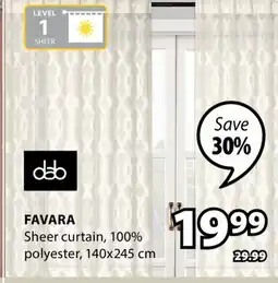 JYSK FAVARA Sheer curtain offer