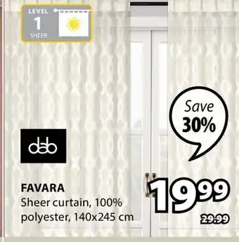 JYSK FAVARA Sheer curtain offer