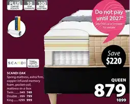 JYSK SCANDI OAK Spring Mattress offer
