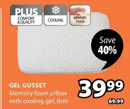 JYSK GEL GUSSET Memory foam pillow with cooling gel offer