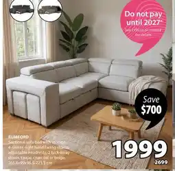 JYSK RUMFORD Sectional sofa bed with storage offer