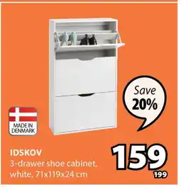 JYSK IDSKOV 3-drawer shoe cabinet offer