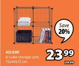 JYSK ADJERF 4-cube storage unit offer