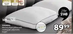 JYSK SOGNDAL Memory foam pillow cooling gel offer