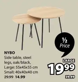 JYSK NYBO Side table, steel legs oak black offer