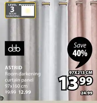 JYSK ASTRID Room darkening curtain panel offer